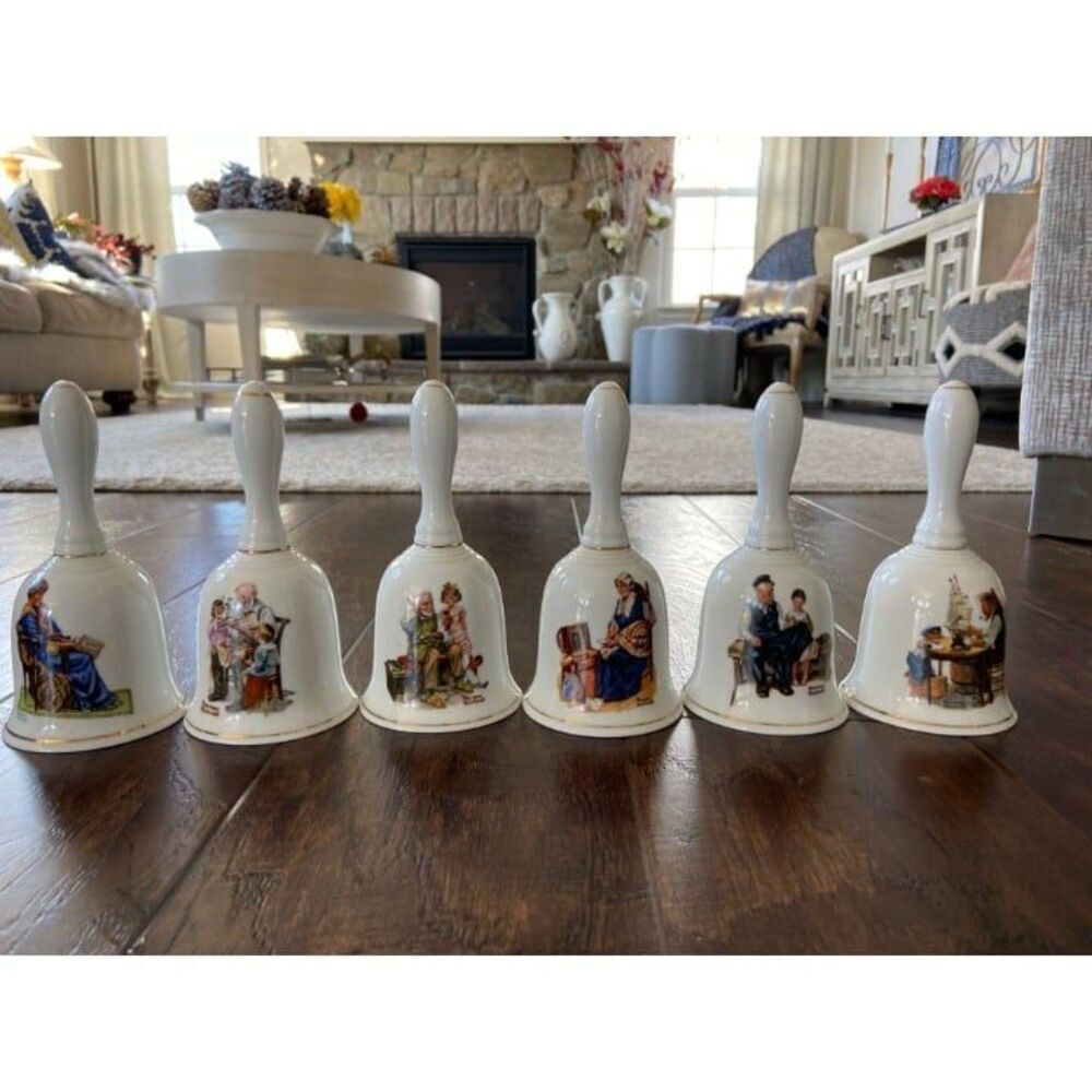 Vintage Norman Rockwell Bells (Set of 6)